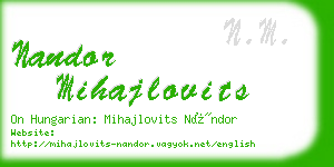 nandor mihajlovits business card